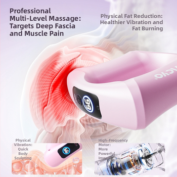 Mini fascia gun masažni uređaj s LCD zaslonom, motor s četkicama, 5+ brzina, ugrađena baterija 1000–1200 mAh, tih rad