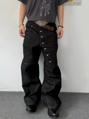 Muške traperice u američkom stilu, kopčanje sprijeda, srednji rise, straight kroj, pamuk denim