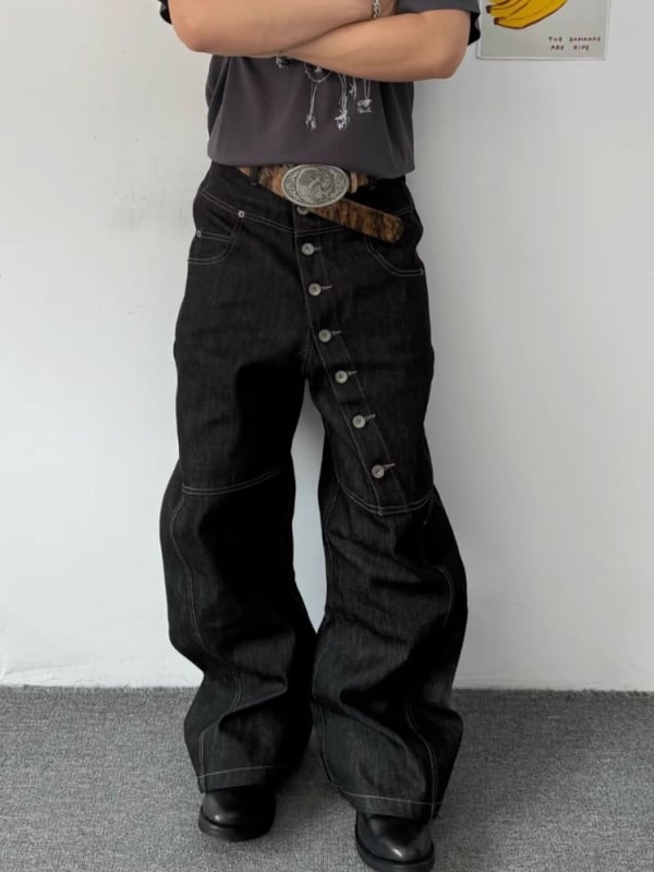 Muške traperice u američkom stilu, kopčanje sprijeda, srednji rise, straight kroj, pamuk denim