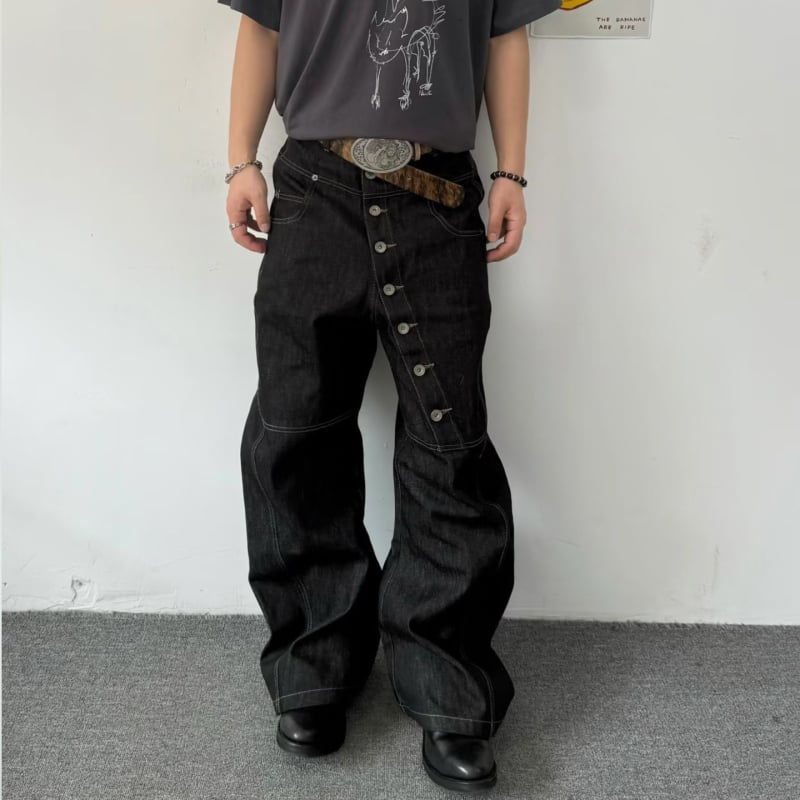 Muške traperice u američkom stilu, kopčanje sprijeda, srednji rise, straight kroj, pamuk denim