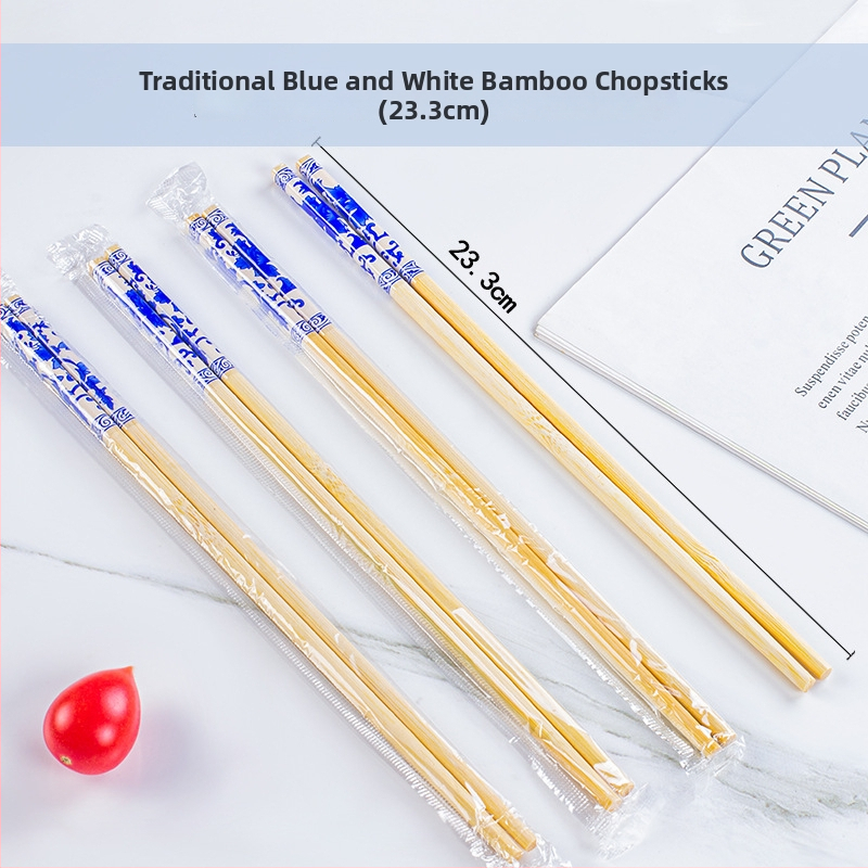 Vienkartiniai bambusiniai lazdelės, atskiromis pakuotėmis OPP maišeliuose — higieniski apvalūs galai, tinkami mikrobangų krosnelėms, logotipo individualizavimas