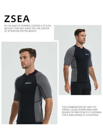 Unisex 2 mm trumpas rankovės narų kombinezonas, neoprenas su aukšto elastingumo nailono audiniu, greitai džiūstantis, tinkamas plaukiojimui ir nardymui