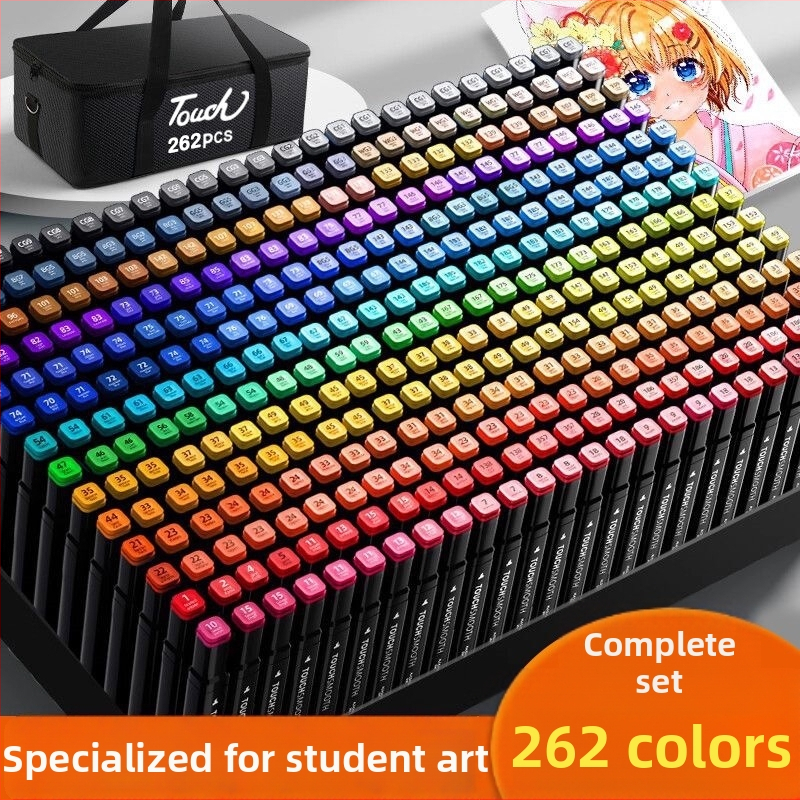 Chalk Time aliejinės pagrindų dviejų galų akvareliniai markeriai su šepetėlio galu