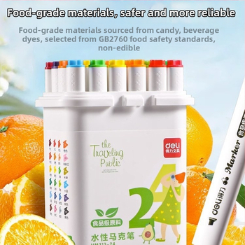 Deli maisto kokybės žymeklis vaikams, dvigubomis galvomis, plaunamas, vandens pagrindu, nekenksmingas