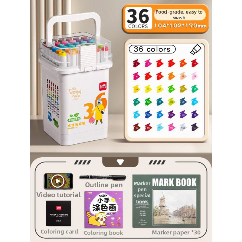 Deli maisto kokybės žymeklis vaikams, dvigubomis galvomis, plaunamas, vandens pagrindu, nekenksmingas