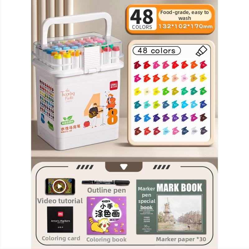 Deli maisto kokybės žymeklis vaikams, dvigubomis galvomis, plaunamas, vandens pagrindu, nekenksmingas