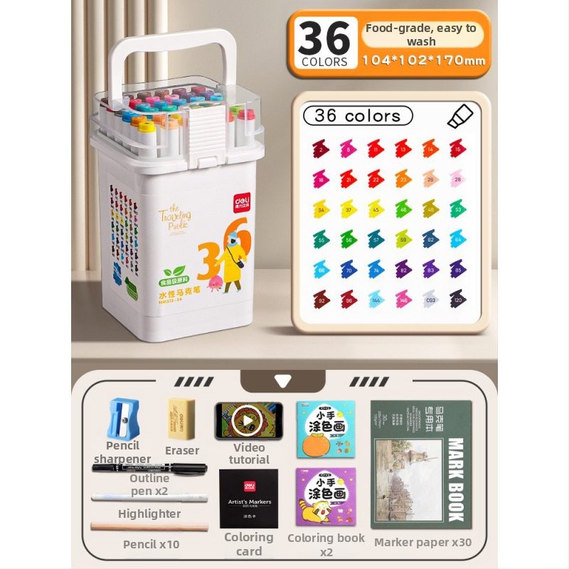 Deli maisto kokybės žymeklis vaikams, dvigubomis galvomis, plaunamas, vandens pagrindu, nekenksmingas