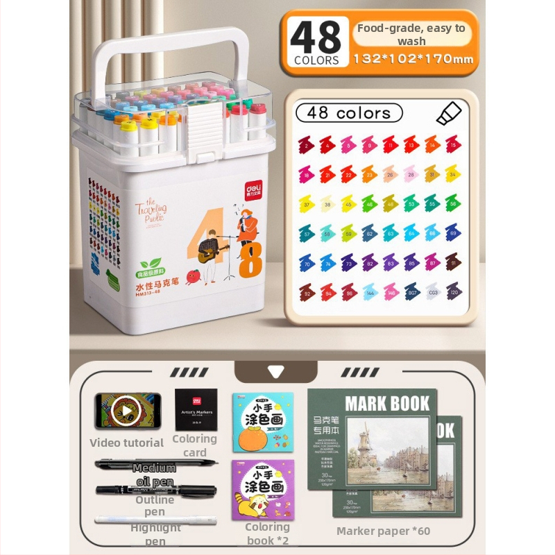 Deli maisto kokybės žymeklis vaikams, dvigubomis galvomis, plaunamas, vandens pagrindu, nekenksmingas