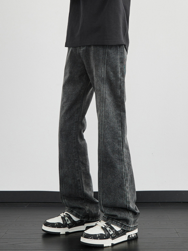 Muške traperice ravnog kroja (straight slim fit), srednji pojas, zip, pamuk denim 58%, jesen 2025