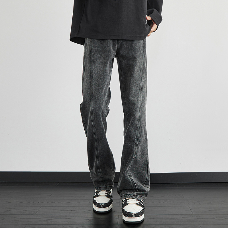 Muške traperice ravnog kroja (straight slim fit), srednji pojas, zip, pamuk denim 58%, jesen 2025