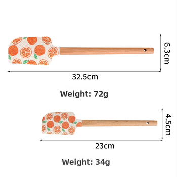 Siliconinė mentele kepimui su medine rankena (Prekės ženklas HY; Medžiaga: silikonas; Tinkama kremams ir glazūrai)