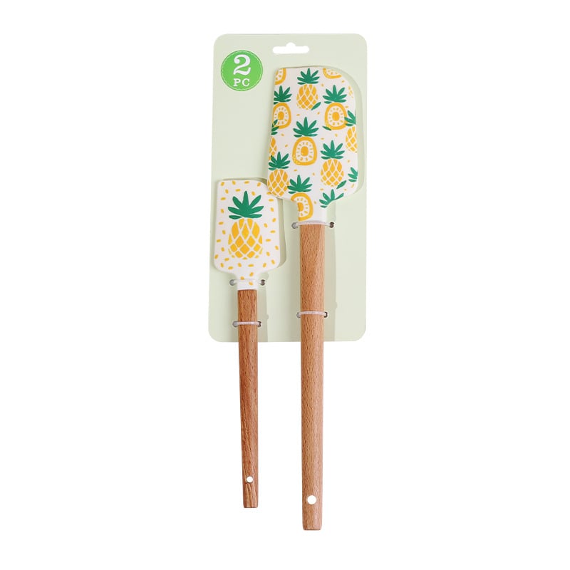 Siliconinė mentele kepimui su medine rankena (Prekės ženklas HY; Medžiaga: silikonas; Tinkama kremams ir glazūrai)