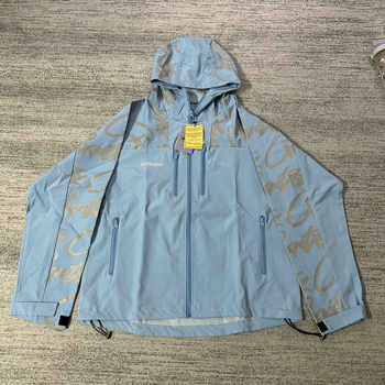 Palton masculin în stil stradal, guler înalt, fermoar, croială lejeră, buzunare laterale, broderie jacquard