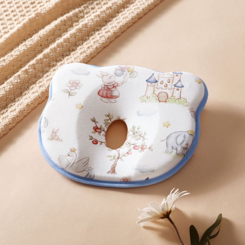 Naujagimių U formos galvos formavimo pagalvė, 100% medvilnė, anti-plokščiai galvai, tinkama kūdikiams nuo gimimo iki 12 mėnesių