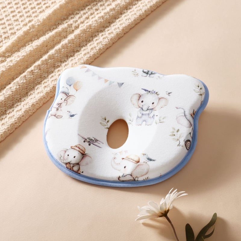 Naujagimių U formos galvos formavimo pagalvė, 100% medvilnė, anti-plokščiai galvai, tinkama kūdikiams nuo gimimo iki 12 mėnesių