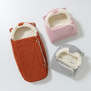 Beebide kaasaskantav swaddle tekk koos magamiskotiga, Corduroy + Sherpa, Wenzhoui päritolu, Pineapple Pudding bränd