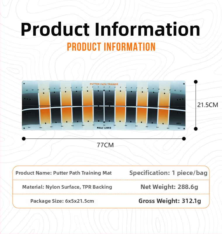 Merlot Golf Putting Track Mat – Nailonas/TPR, Logotipo pritaikymas, Paruošta privatiniam prekių ženklui