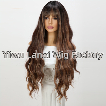 Perukas iš karščiui atsparių pluoštų, didelės bangos, modelis SM6060, galima dažyti