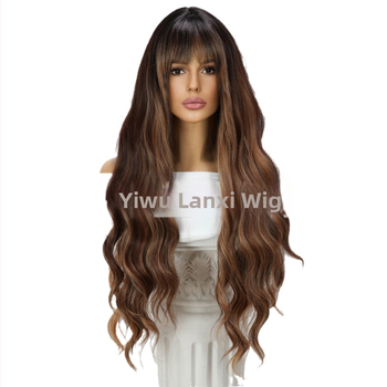 Perukas iš karščiui atsparių pluoštų, didelės bangos, modelis SM6060, galima dažyti