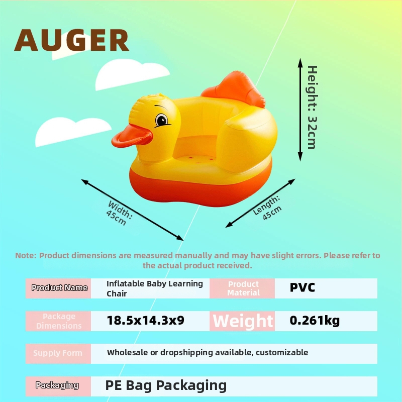 Kūdikio pripučiamas mokymosi kėdutė – PVC, muzikinė funkcija, antis dizainas (0-3 metų) HAR TIGER