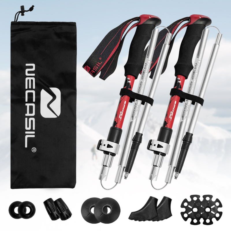 Necasil N82Pro teleszkópos összecsukható túrabot alumínium ötvözetből – cross-country túrázáshoz, 700 g