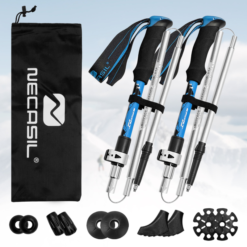 Necasil N82Pro teleszkópos összecsukható túrabot alumínium ötvözetből – cross-country túrázáshoz, 700 g