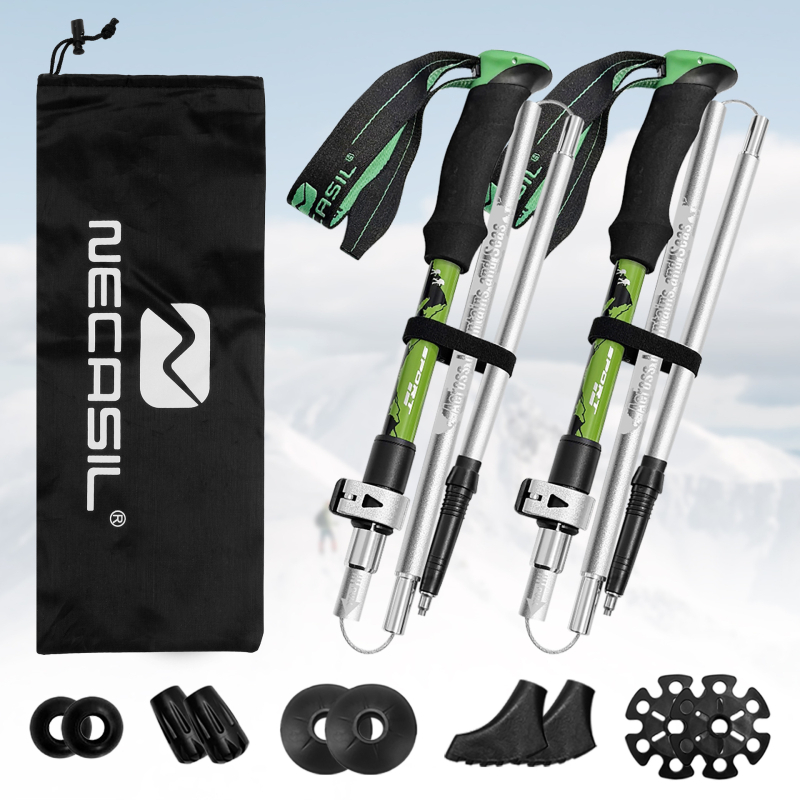 Necasil N82Pro teleszkópos összecsukható túrabot alumínium ötvözetből – cross-country túrázáshoz, 700 g