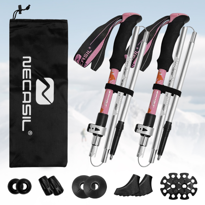 Necasil N82Pro teleszkópos összecsukható túrabot alumínium ötvözetből – cross-country túrázáshoz, 700 g