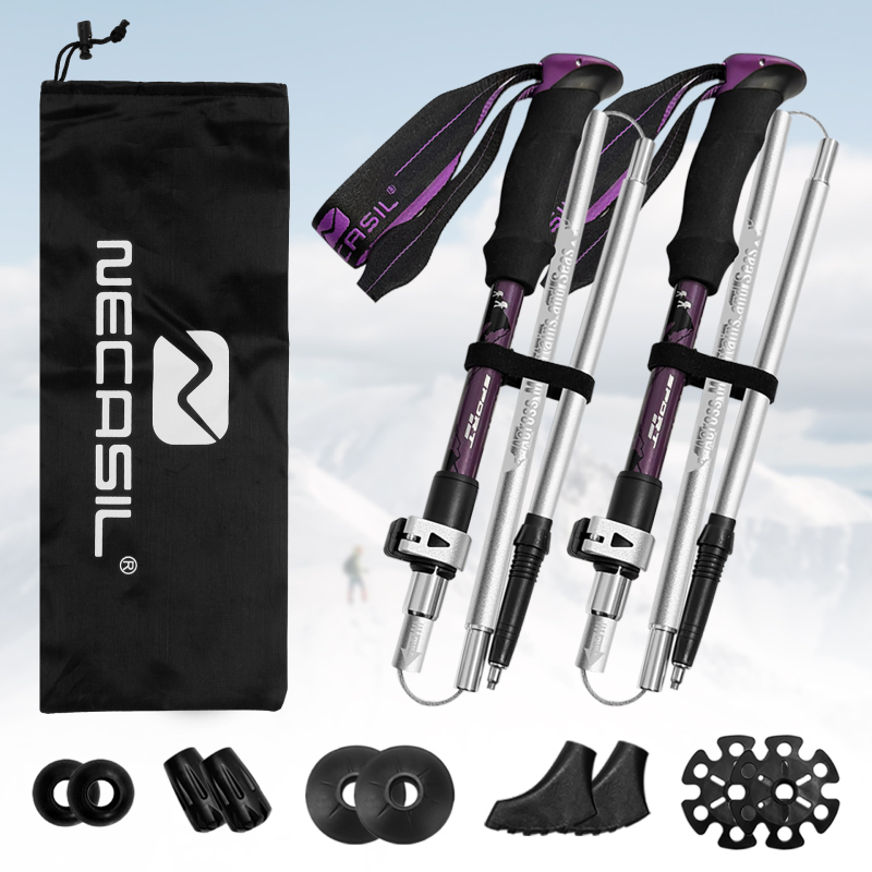 Necasil N82Pro teleszkópos összecsukható túrabot alumínium ötvözetből – cross-country túrázáshoz, 700 g