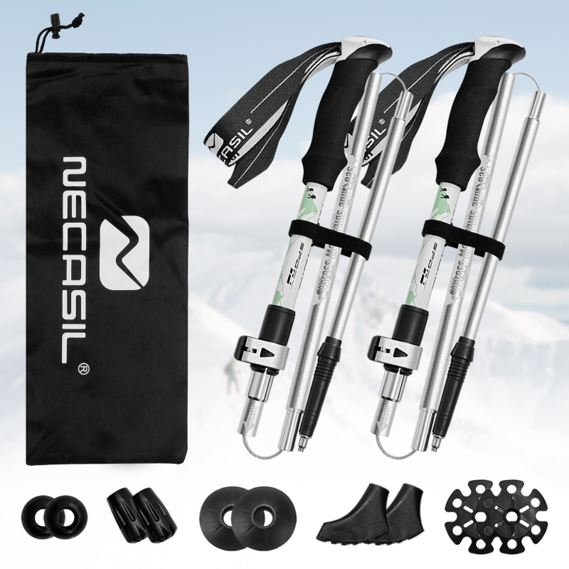 Necasil N82Pro teleszkópos összecsukható túrabot alumínium ötvözetből – cross-country túrázáshoz, 700 g