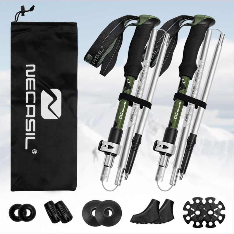 Necasil N82Pro teleszkópos összecsukható túrabot alumínium ötvözetből – cross-country túrázáshoz, 700 g