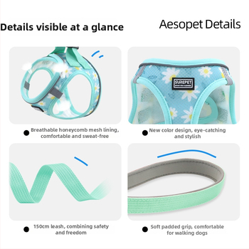 Šuns krūtinės diržas su atšvaitais, patogus, kvėpuojantis, atsparus lūžimui (Poliesteris; krūtinės diržas; neatsiskleidžia; 200 vnt.)