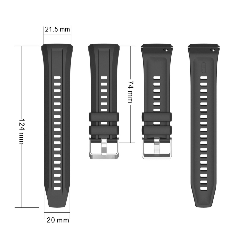 Silicone pulkstņa siksna Huawei GT5pro - sporta stils, 20 g, sprādze ar adatu, universāla saderība