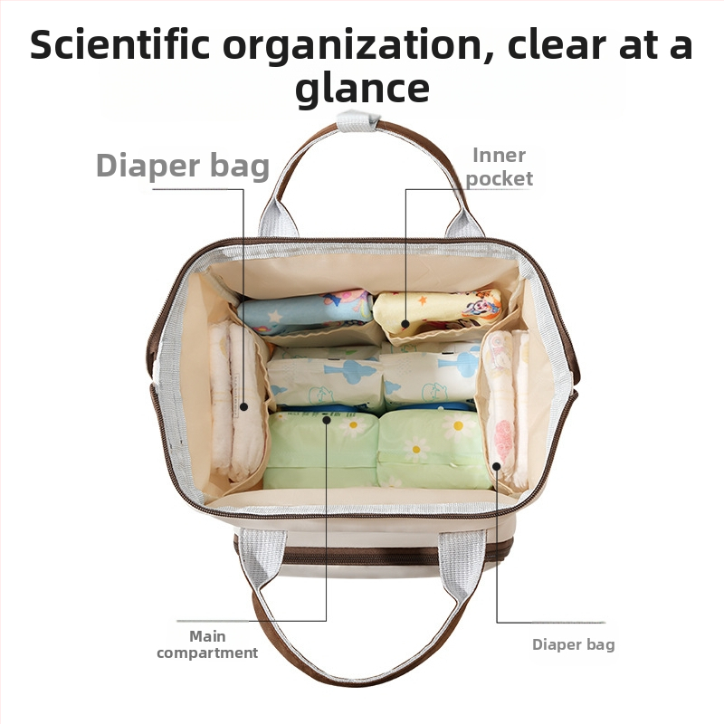 Huangqing σακίδιο μητρότητας, Oxford ύφασμα, αστικός μινιμαλιστικός σχεδιασμός, επεκτάσιμος, ιμάντες ώμου με μαξιλάρι αέρα