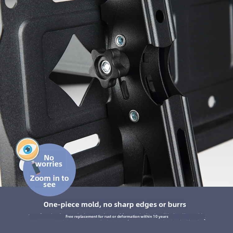 Sešu roku teleskopiska TV statīva ar slīpuma regulēšanu, SPCC auksti valcēts tērauds, 15 kg+ slodze, sienas stiprināšanai, Morijiang