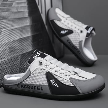Férfi slip-on szandál hálós felső Fly weaving, EVA talp, PVC talp, kerek orr, alacsony sarok 1–3 cm