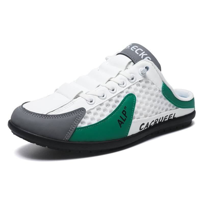 Férfi slip-on szandál hálós felső Fly weaving, EVA talp, PVC talp, kerek orr, alacsony sarok 1–3 cm