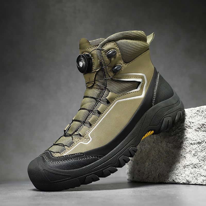 Vyriniai odiniai lauko žygio bateliai, atsparūs vandeniui, guminė danga, kvėpuojanti tinklinė vidinė danga, sagties uždarymas