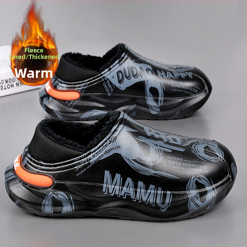 Unisex ziemas iekštelpu čības – pretslīdējošas, silti ar fleece apdari, EVA augšdaļa un EVA zole, biezinātas