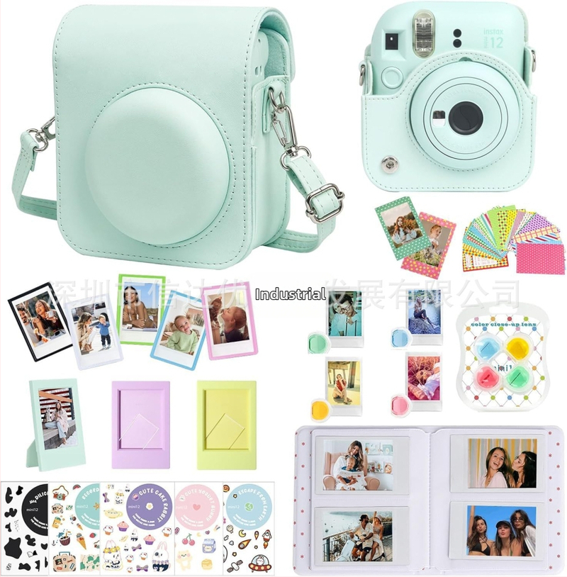Instax Mini fotoaparato krepšys, 7-in-1 komplektas, PU korpuso, įtraukia mini nuotraukų albumą