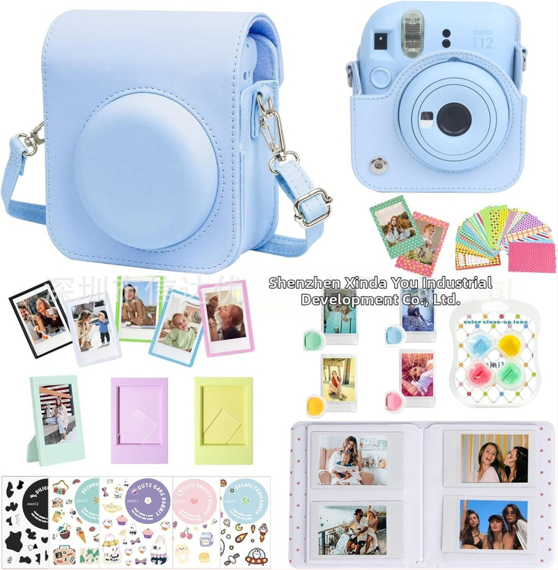 Instax Mini fotoaparato krepšys, 7-in-1 komplektas, PU korpuso, įtraukia mini nuotraukų albumą