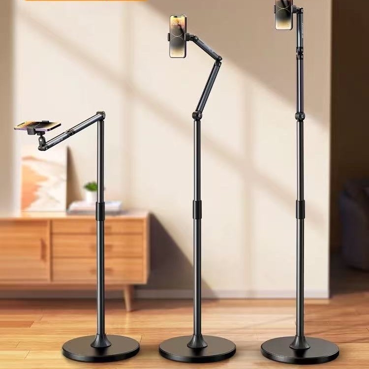 Viršutinis laikiklis telefonui ir planšetei, grindinis cantilever laikiklis su reguliuojamu pakėlimu tiesioginėms transliacijoms ir fotografavimui