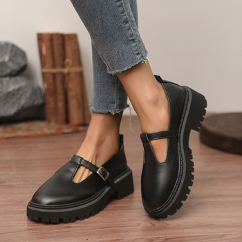 Lopafery – retro štýl, kruhová špička, PU horné, gumová podrážka, výška opätku 3-5 cm