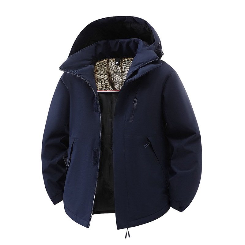 Muška jakna s grafenom, zimska debela jakna s kapuljom, zatvarač, punilo od poliestera, podstava od poliestera