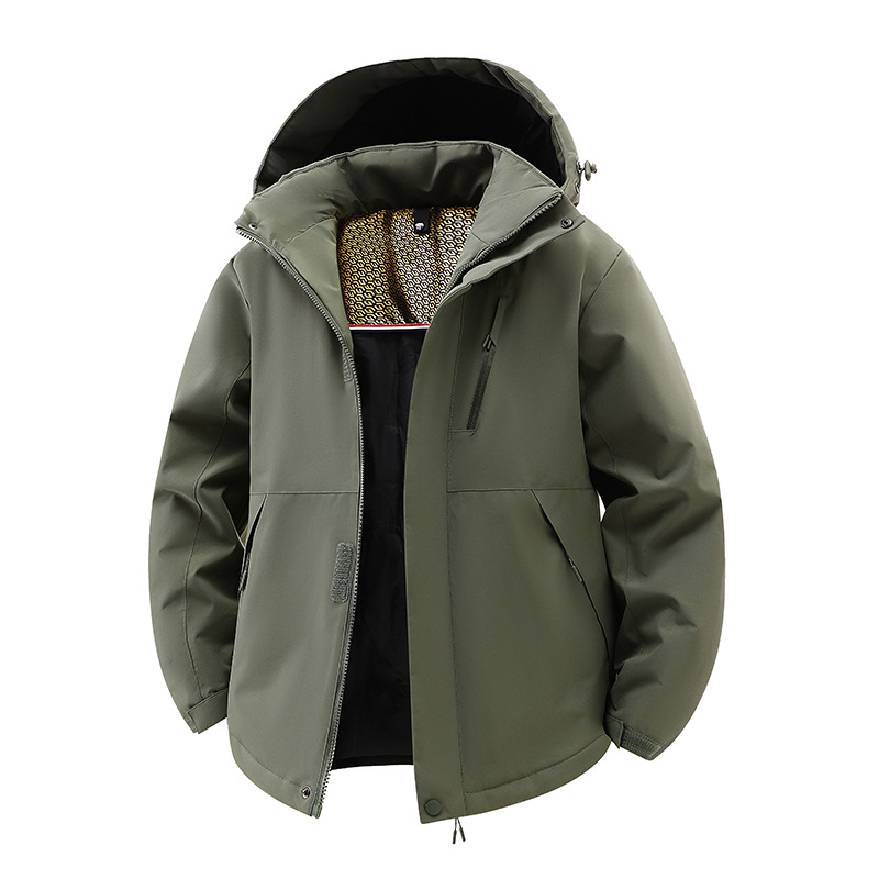 Muška jakna s grafenom, zimska debela jakna s kapuljom, zatvarač, punilo od poliestera, podstava od poliestera