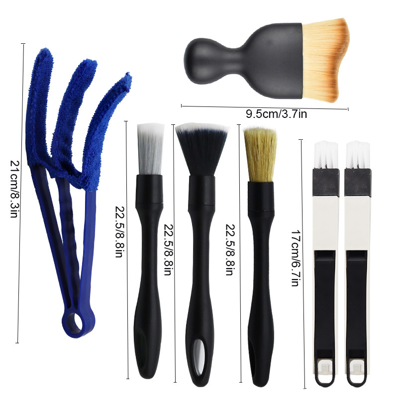 XS automobilio plovimo šepetėlis įtrūkimams ir klimato ventiliacijos angoms – PP medžiaga, dulkių šalinimas