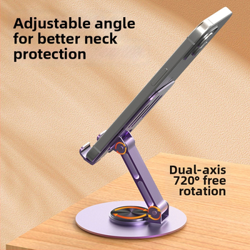 Sulankstomas stalinis laikiklis telefonui ir planšetėms – metalinis, minimalistinio stiliaus, skirtas staliniam naudojimui