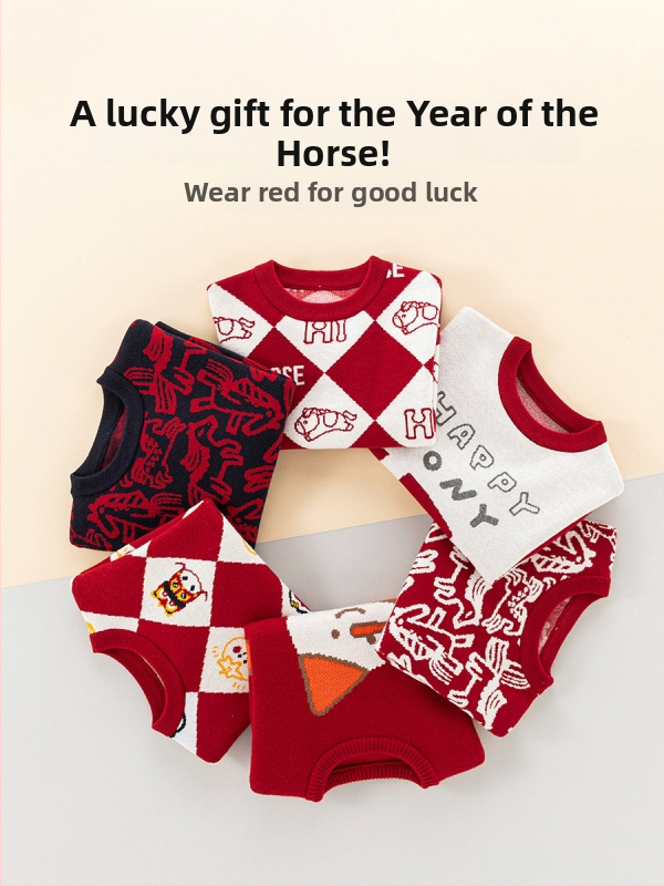 Vaikų storas megztinis su ilgomis rankovėmis ir apvaliu kaklu, žiemos kolekcija 2025, korėjietiškas stilius, tinka vaikams nuo 3 iki 8 metų, raštai: gyvūnai, raidės, abstraktūs