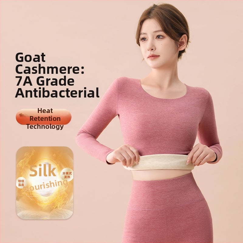 Unisex šiltos apatinės aprangos komplektas su velveto viduje, 90% poliesterio kationinis audinys, storis 251–300 g/m², be siūlių dvigubo sluoksnio konstrukcija, apvalus kaklas, ilgomis rankovėmis viršūnė ir kelnės