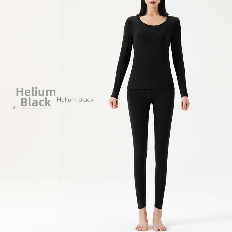 Unisex šiltos apatinės aprangos komplektas su velveto viduje, 90% poliesterio kationinis audinys, storis 251–300 g/m², be siūlių dvigubo sluoksnio konstrukcija, apvalus kaklas, ilgomis rankovėmis viršūnė ir kelnės